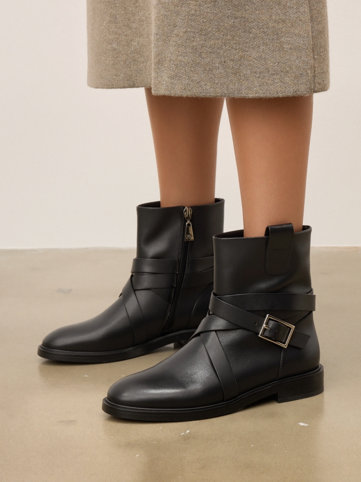 Low top boots with zipper closure