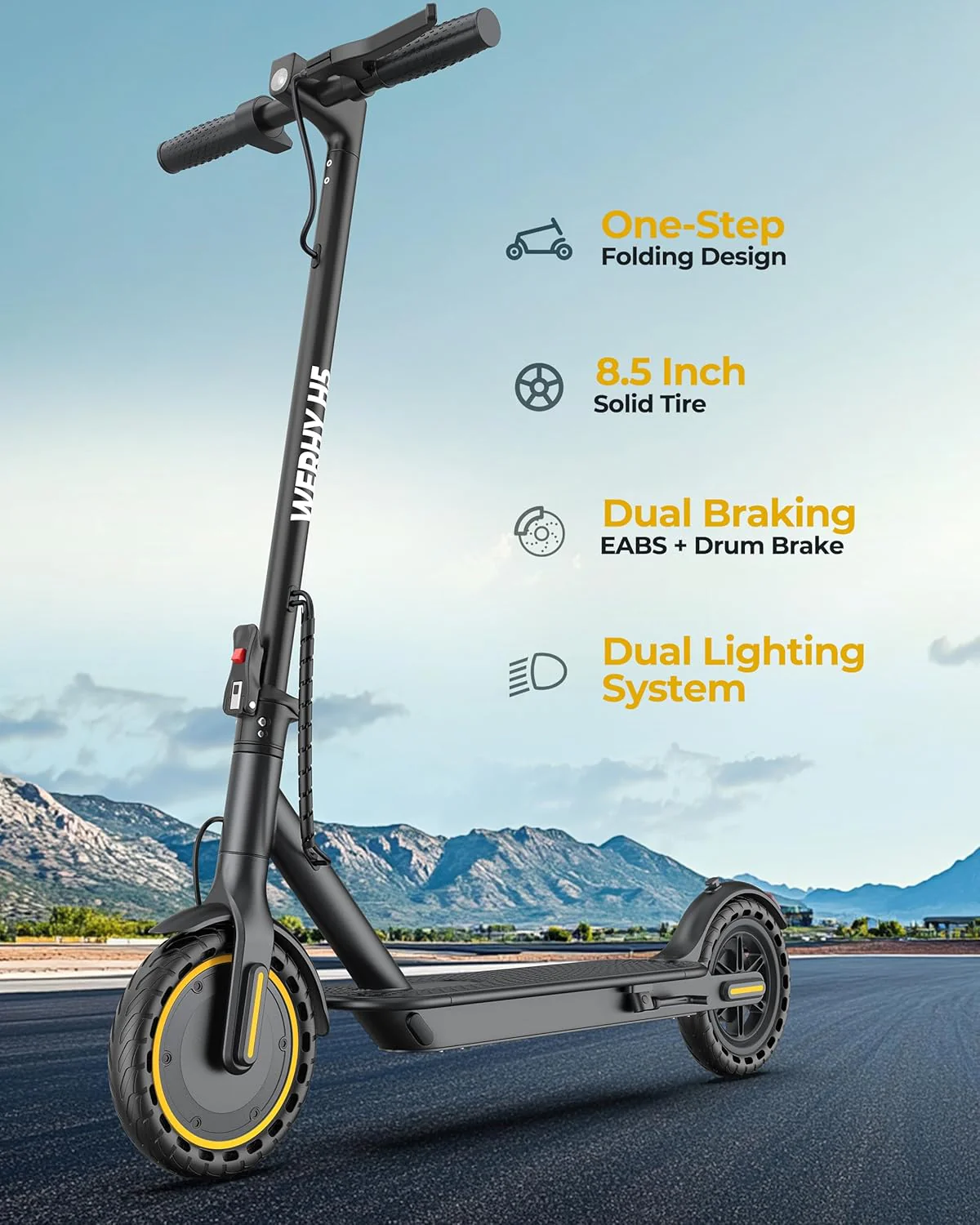 Electric Scooter - 350W/500W Motor, 22 Mph Top Speed(8.5''-187Wh-350W)