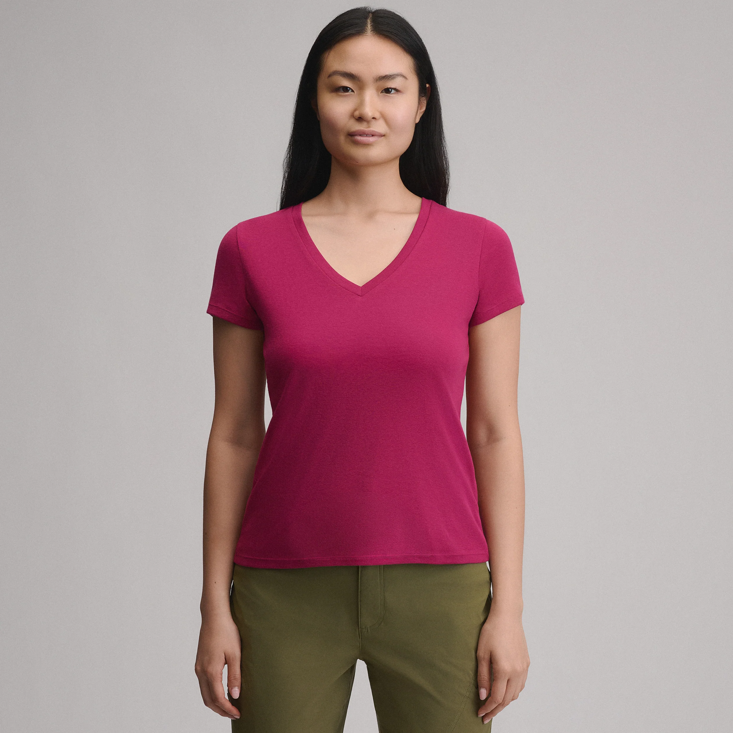 Women's Everyday Short-Sleeve V-Neck T-Shirt