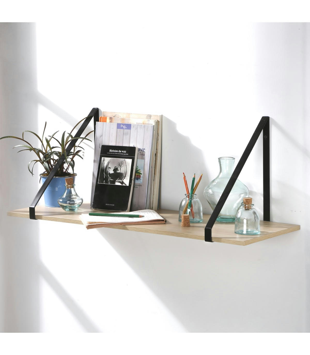 - Étagère murale grande profondeur - P29.5cm - Marron