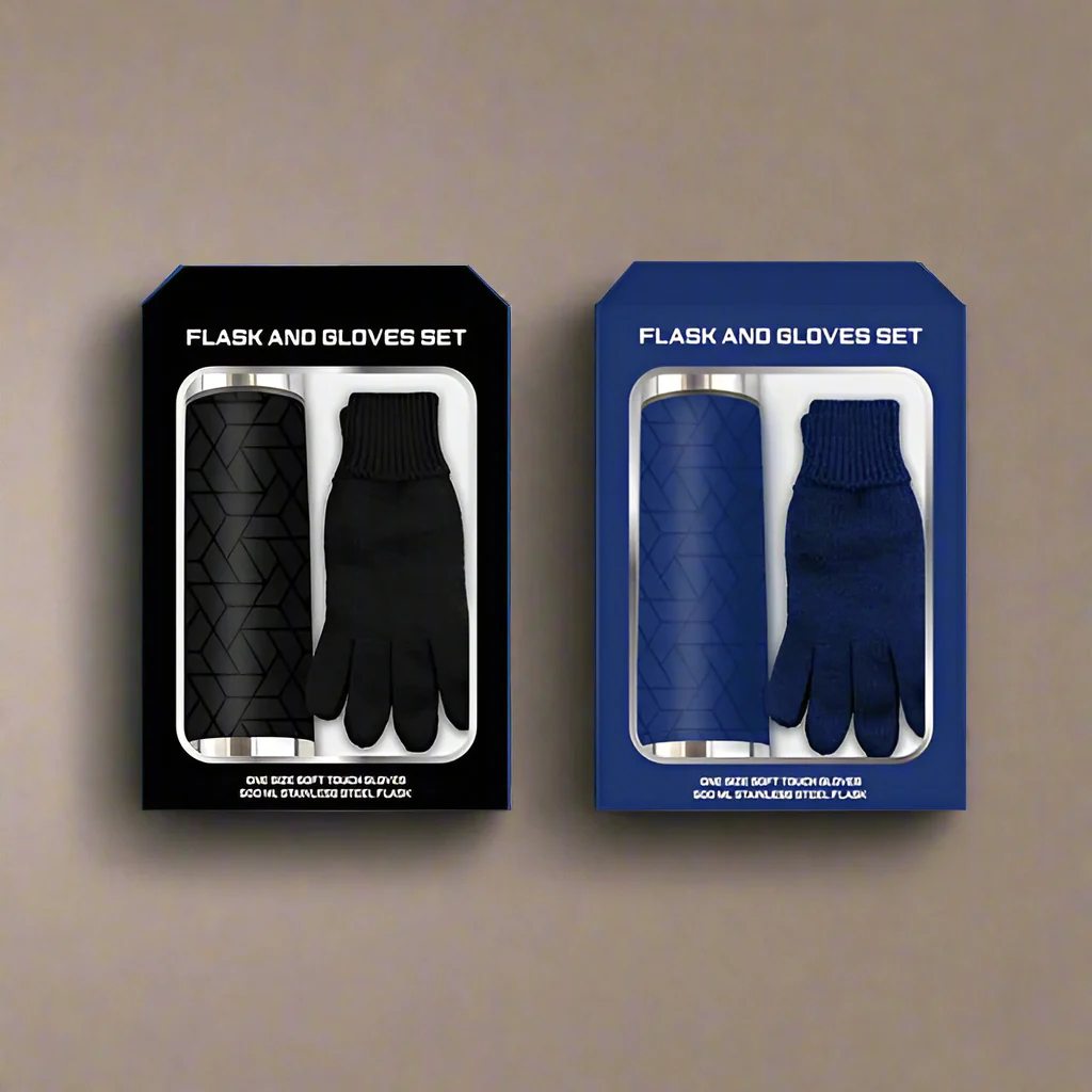 Flask And Gloves Gift Set
