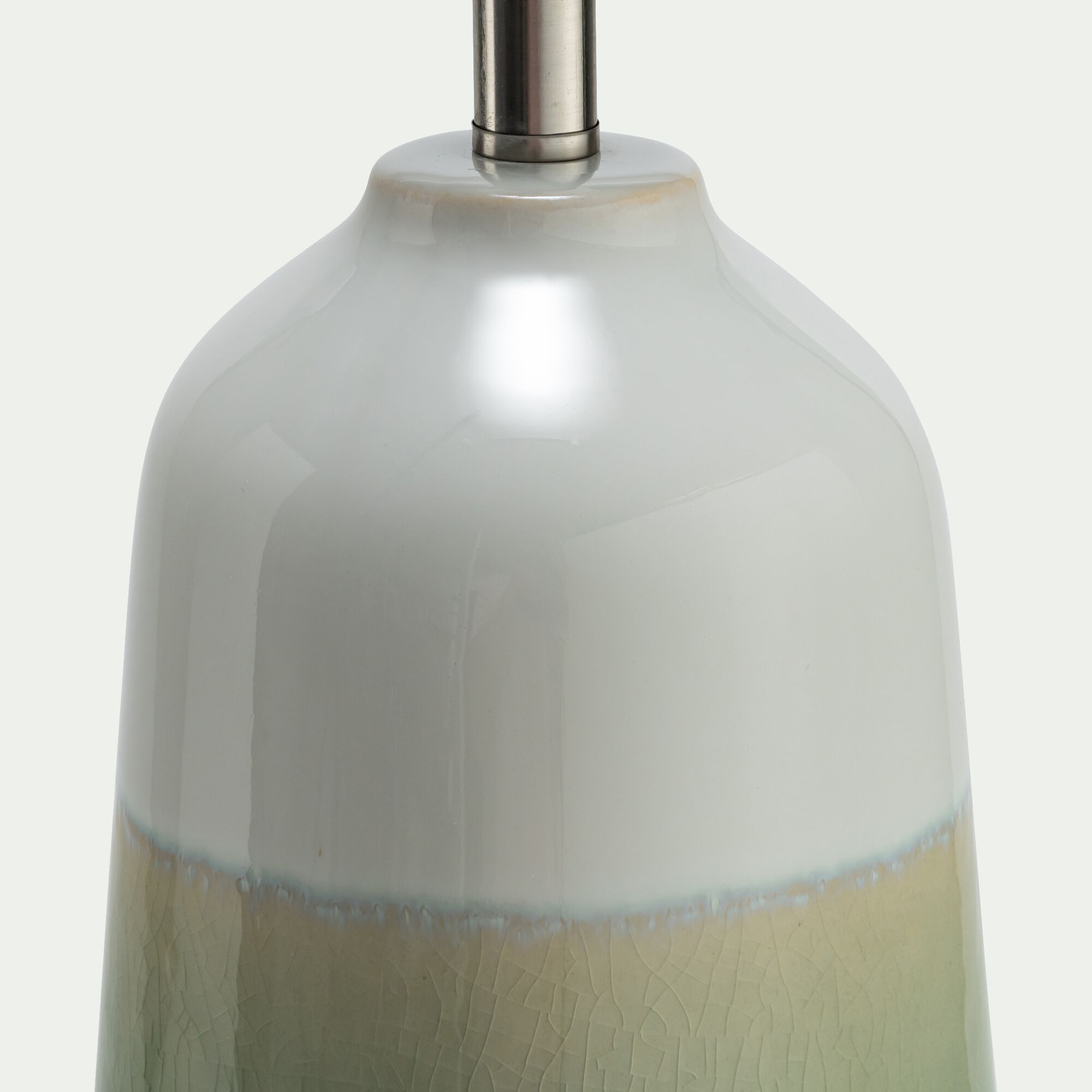 COLAS - Pied de lampe électrifé D14,5cm en grès - vert
