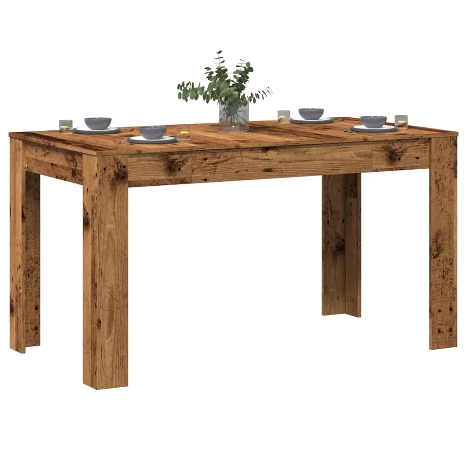 vidaXL Eettafel - Rechthoekige tafel - Oud hout - Bewerkt hout - 140x74.5x76 cm