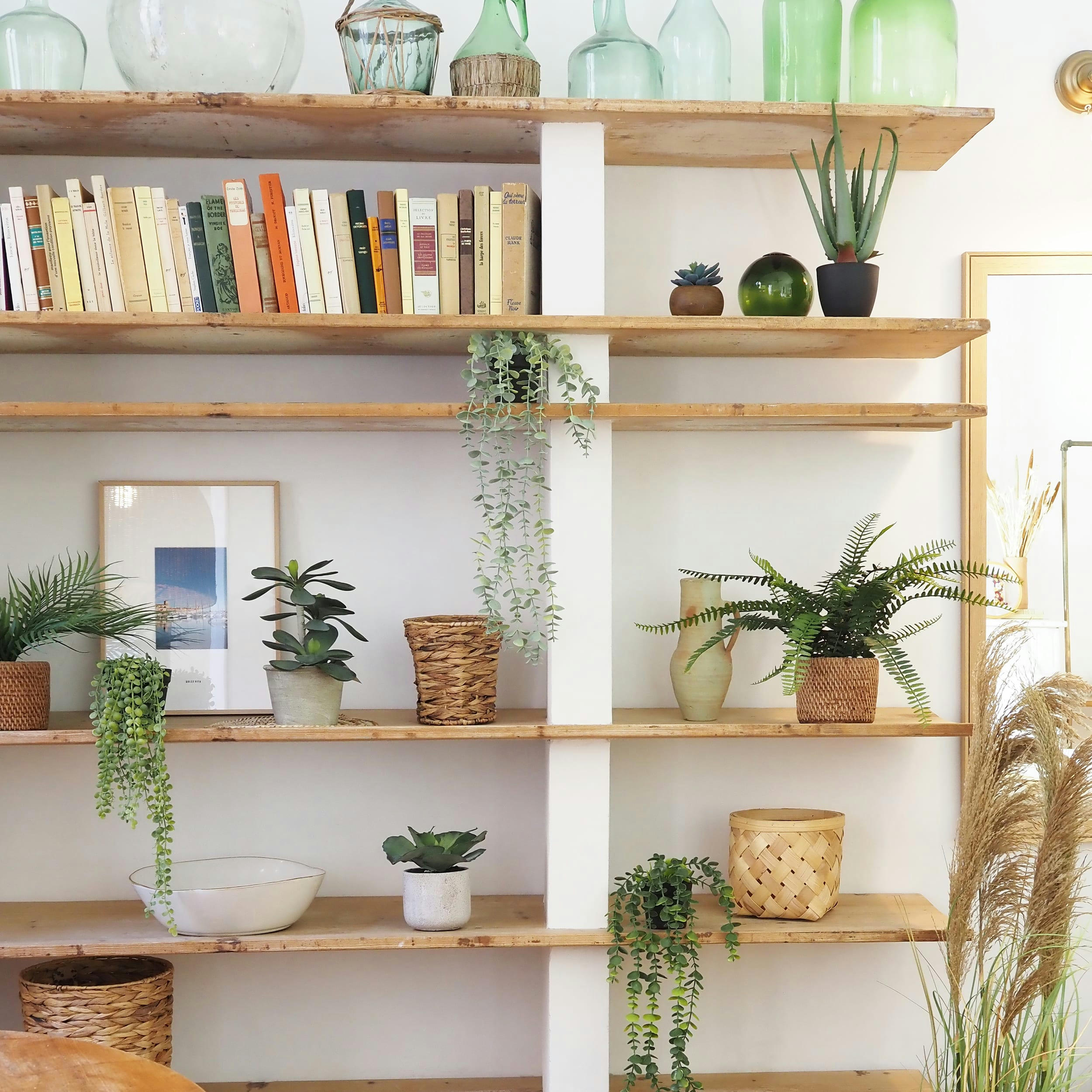 - Fougère artificielle pot effet cannage 40cm