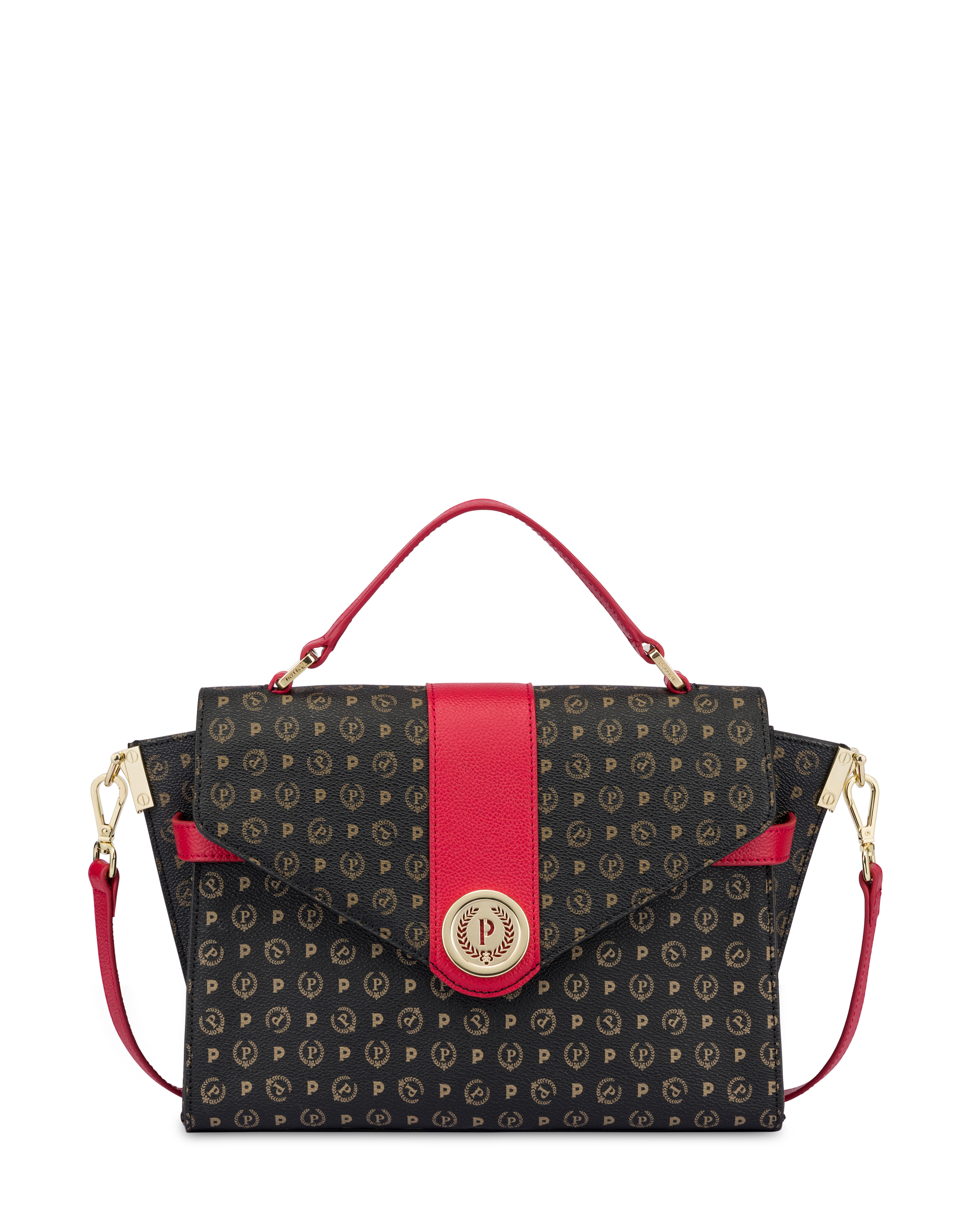 Borsa A Mano Strutturata Heritage Logo Classic Nero/lacca