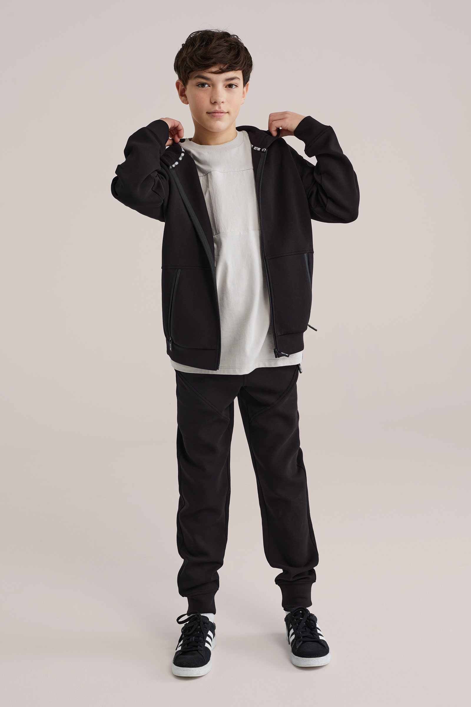 Jongens vest van scuba met capuchon en ritszakken