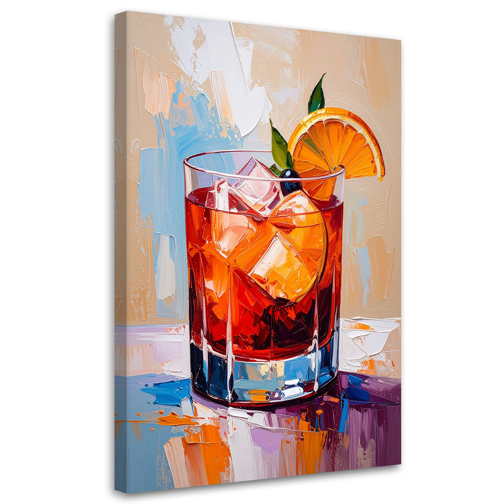 Obraz do kuchni baru jadalni, Negroni Coctail Drink 20x30