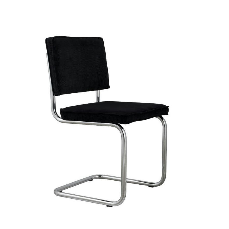 RIDGE RIB - Chaise design en tissu noir