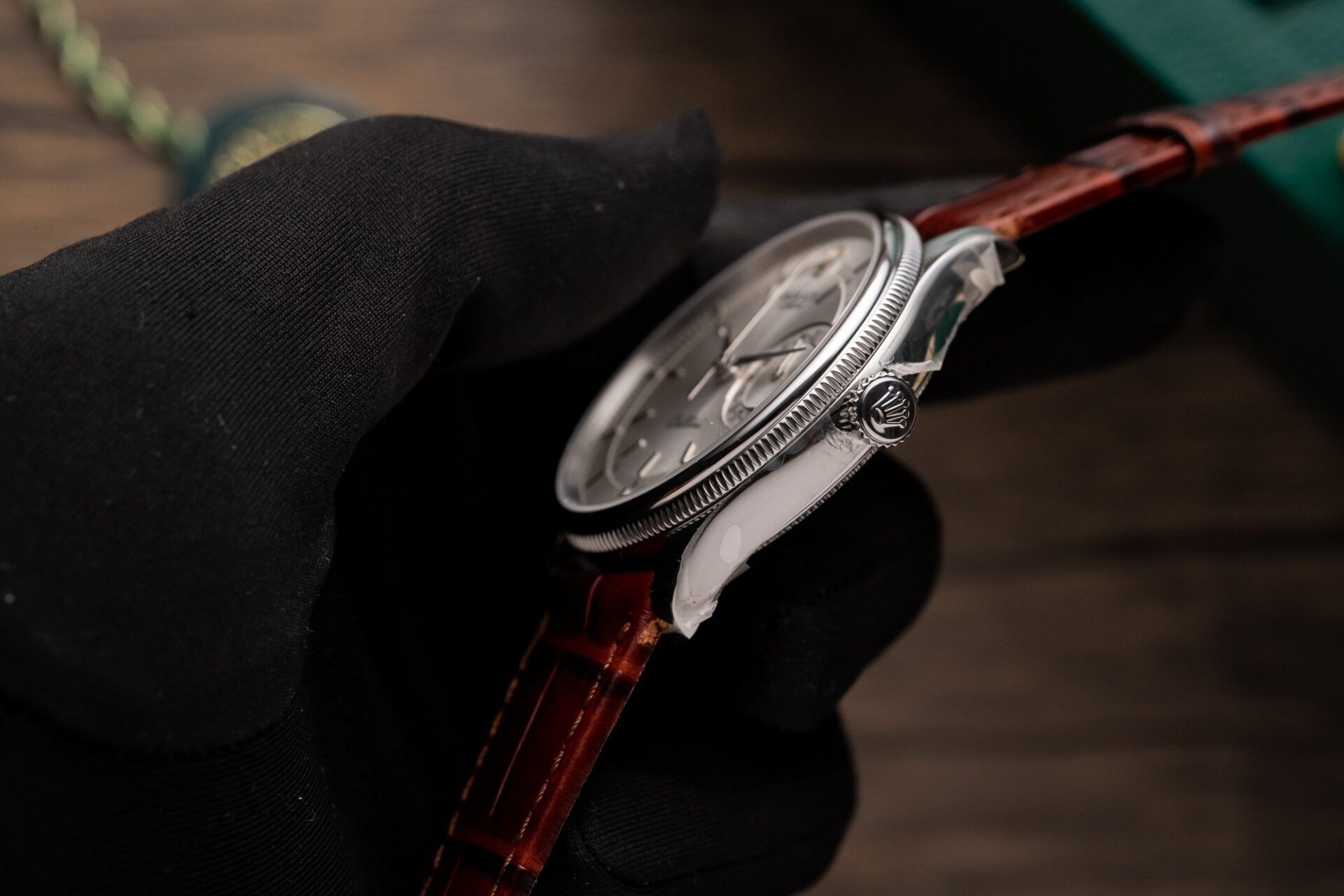 Rolex Cellini 50519 316L Steel White Dial 39mm Leather AAA Replica