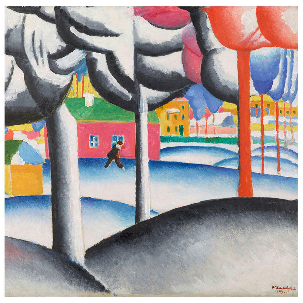 - Tableau paysage d'hiver Kazimir Malevich 60x60cm