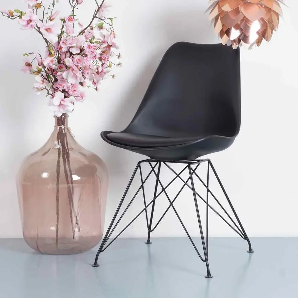 Essence Metal Stoel zwart - Zwart onderstel - Set van 2