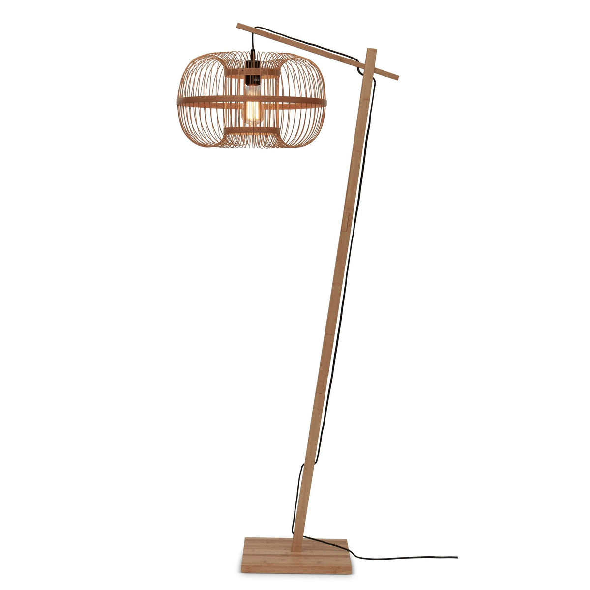 GOOD&MOJO vloerlamp Hokkaido - bruin - Ø38cm