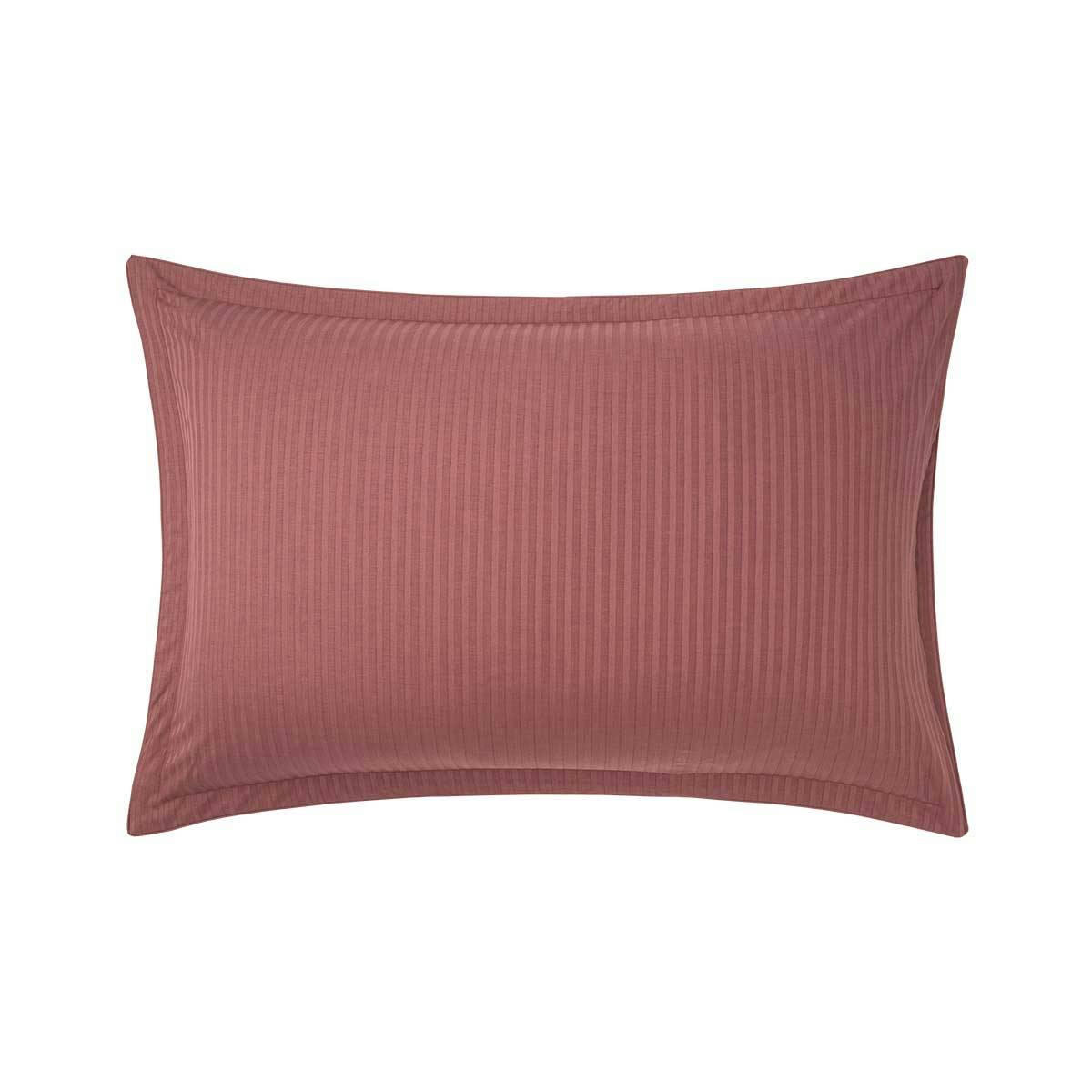 BAPTISTE - Taie d'oreiller en satin de coton marron 50 x 75 cm