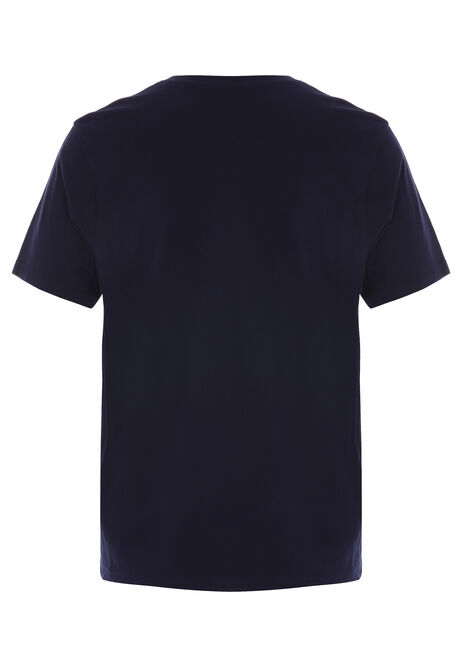 Mens Navy Plain Jersey Pyjama Top