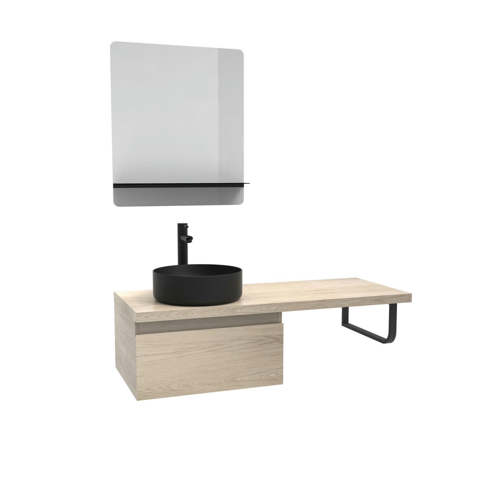 WILL - Meuble de salle de bain suspendu avec vasque et miroir WILL