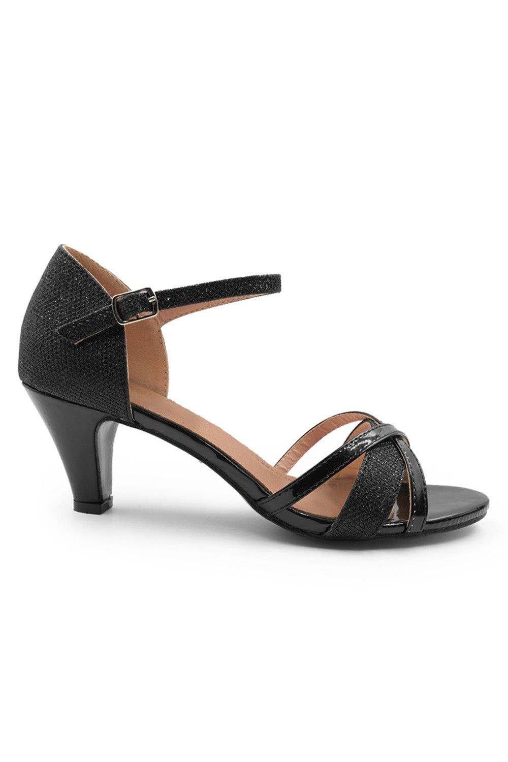 Where's That From Christina' Mid High Heel With Buckle Ankle Strap