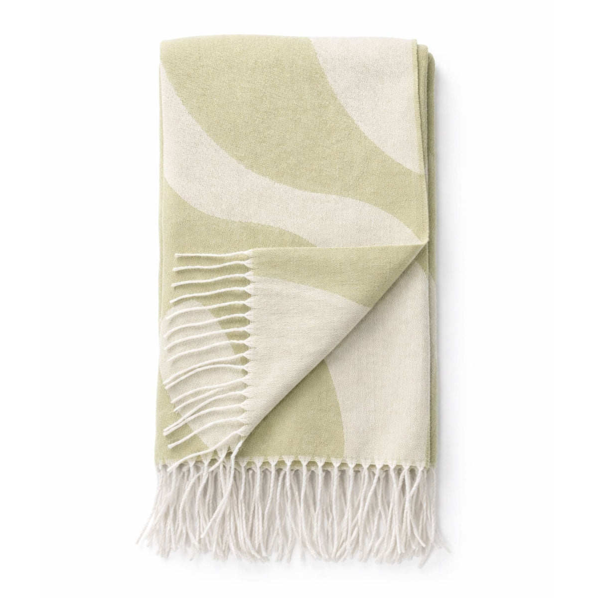 SWIRL - plaid 140x180 cm - golvend motief - Sage Green - groen