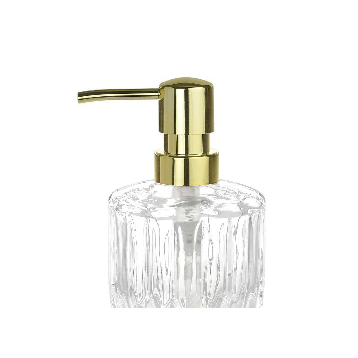 - Distributeur de savon en verre taillé motifs géométriques