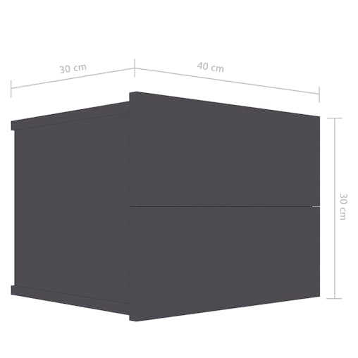 NNEVL Bedside Cabinets 2 pcs Grey 40x30x30 cm Chipboard