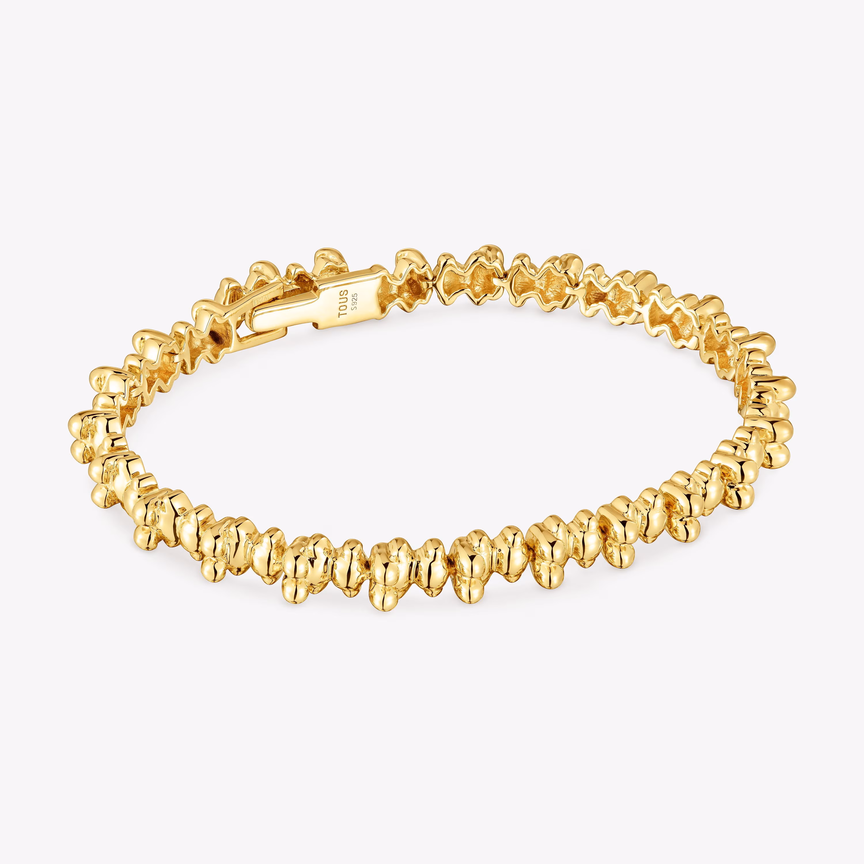 Pulsera cadena con baño de oro 18 kt sobre plata motivos oso Bold Bear