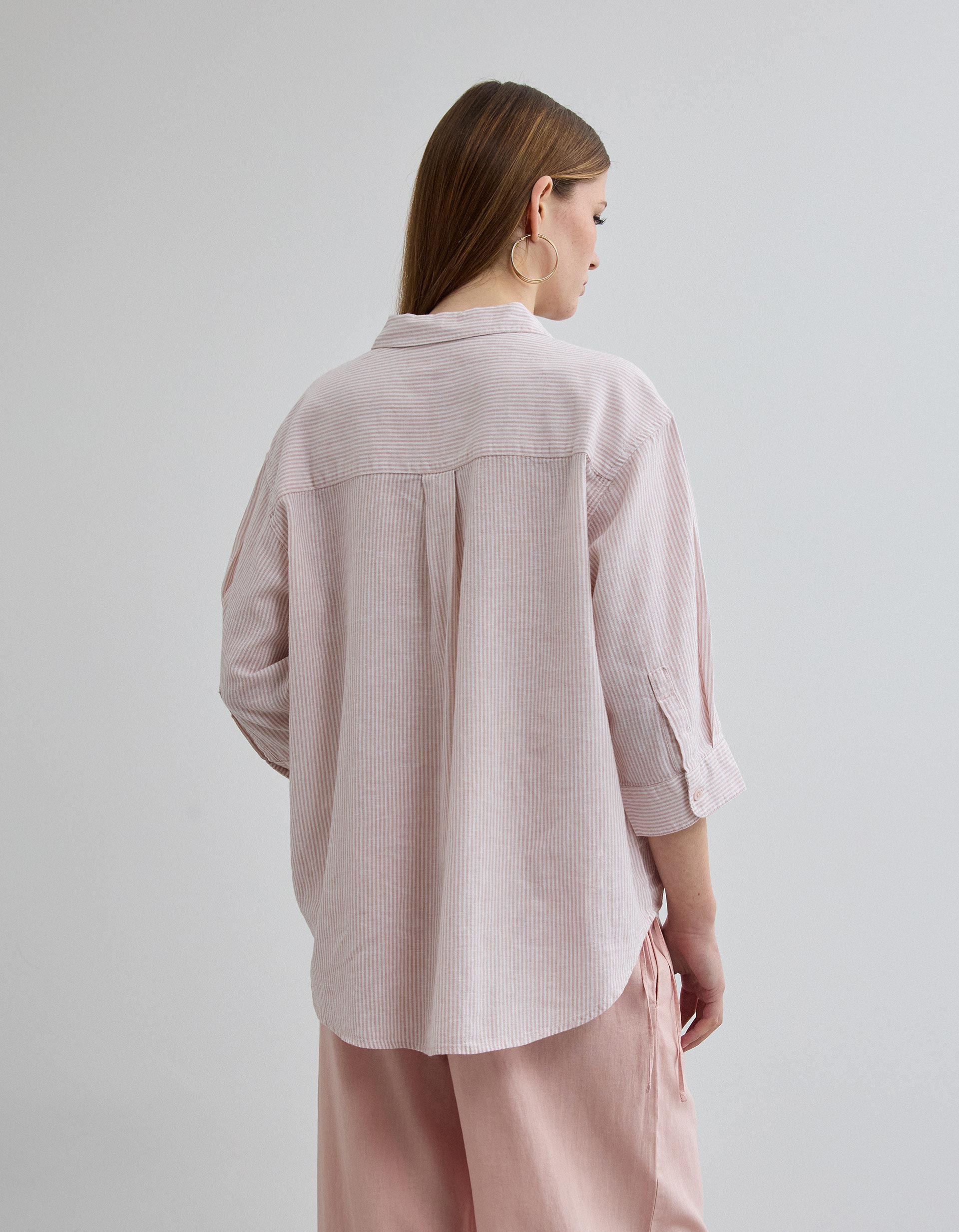 Blusa com Linho, Mulher, Rosa