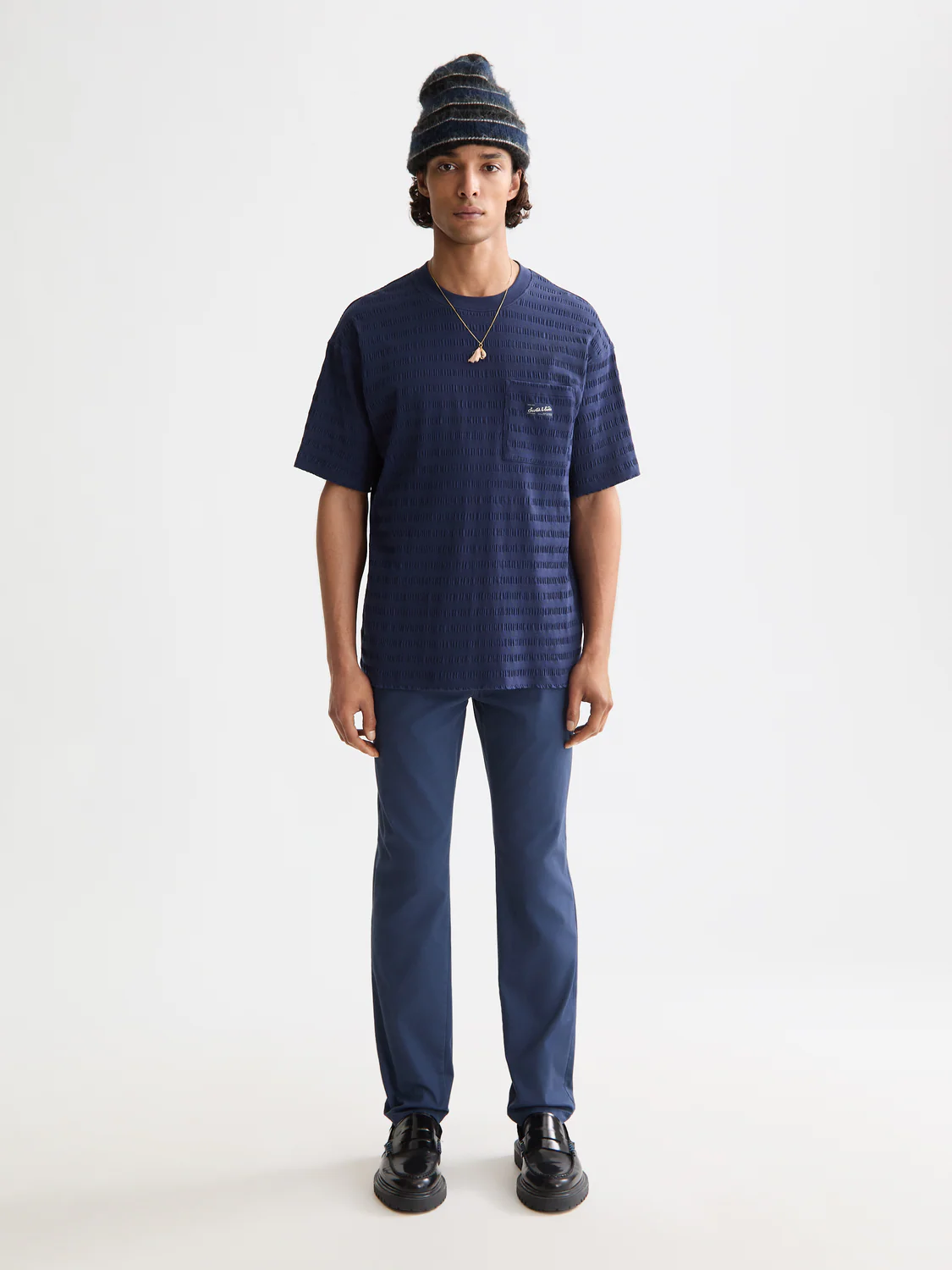 Relaxed-Fit Horizonal Textured T-Shirt