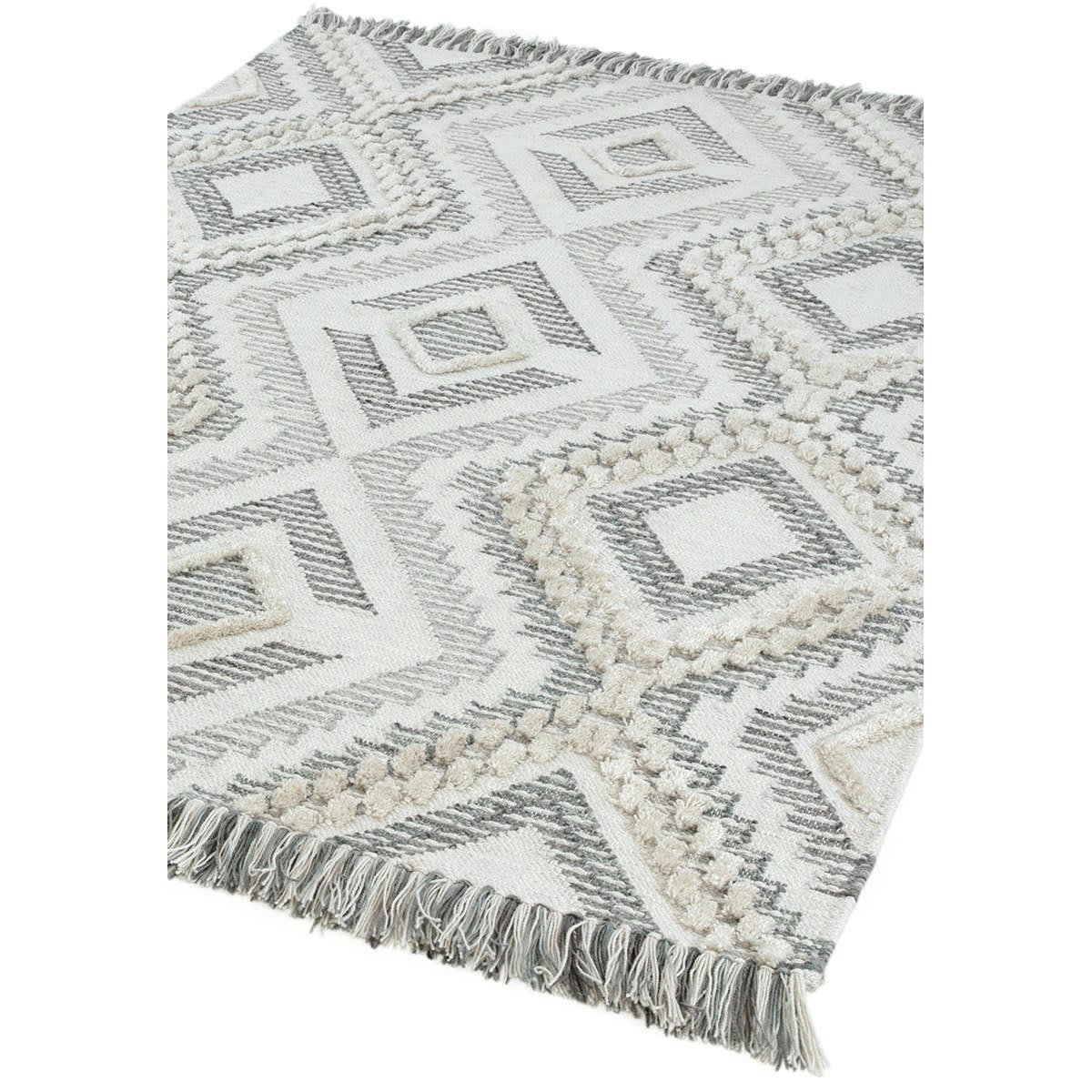 MIRAMAR - Tapis de salon en Polyester recyclé Beige gris 200x290 cm