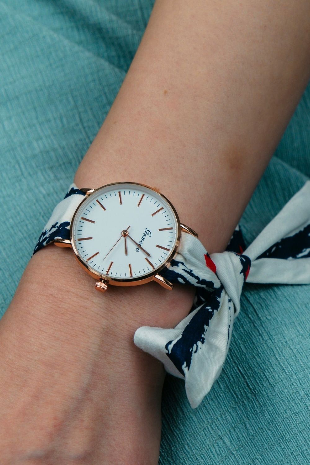 The Colourful Aura Star Splash Print Changeable Fabric Strap Boho Wristwatch