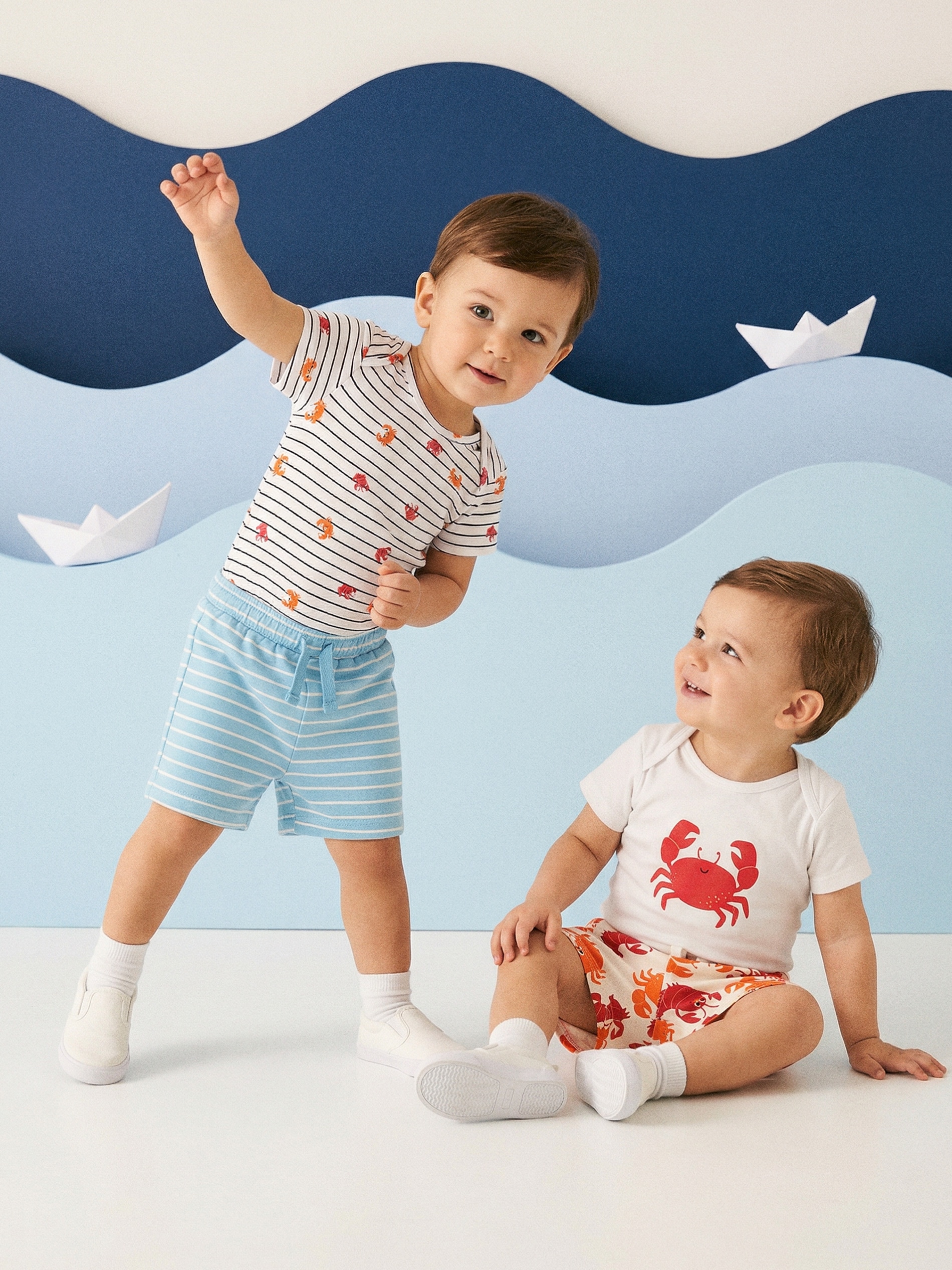 Bawełniane body z nadrukiem kraba 2 pack