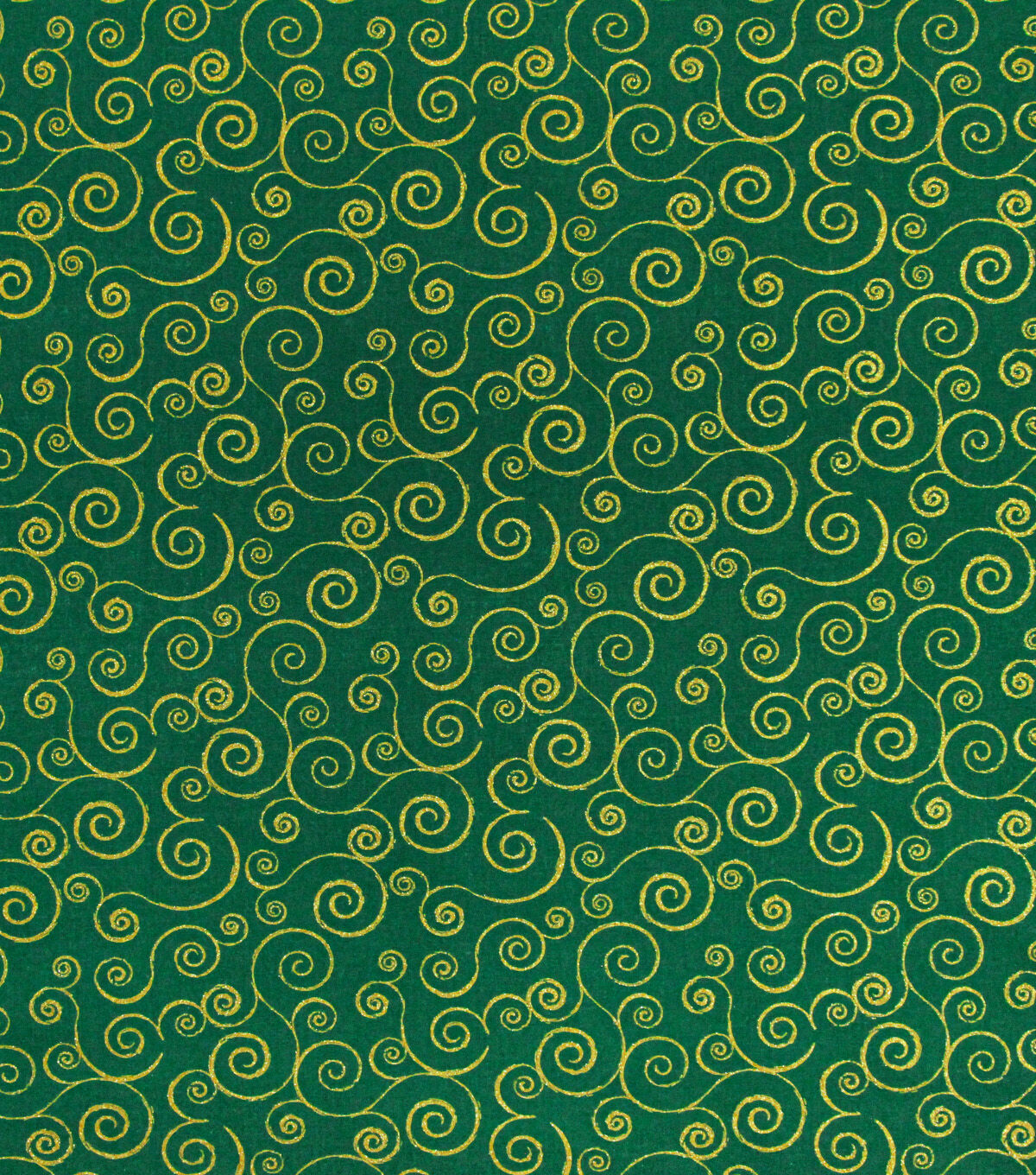 Scrolls Christmas Glitter Cotton Fabric