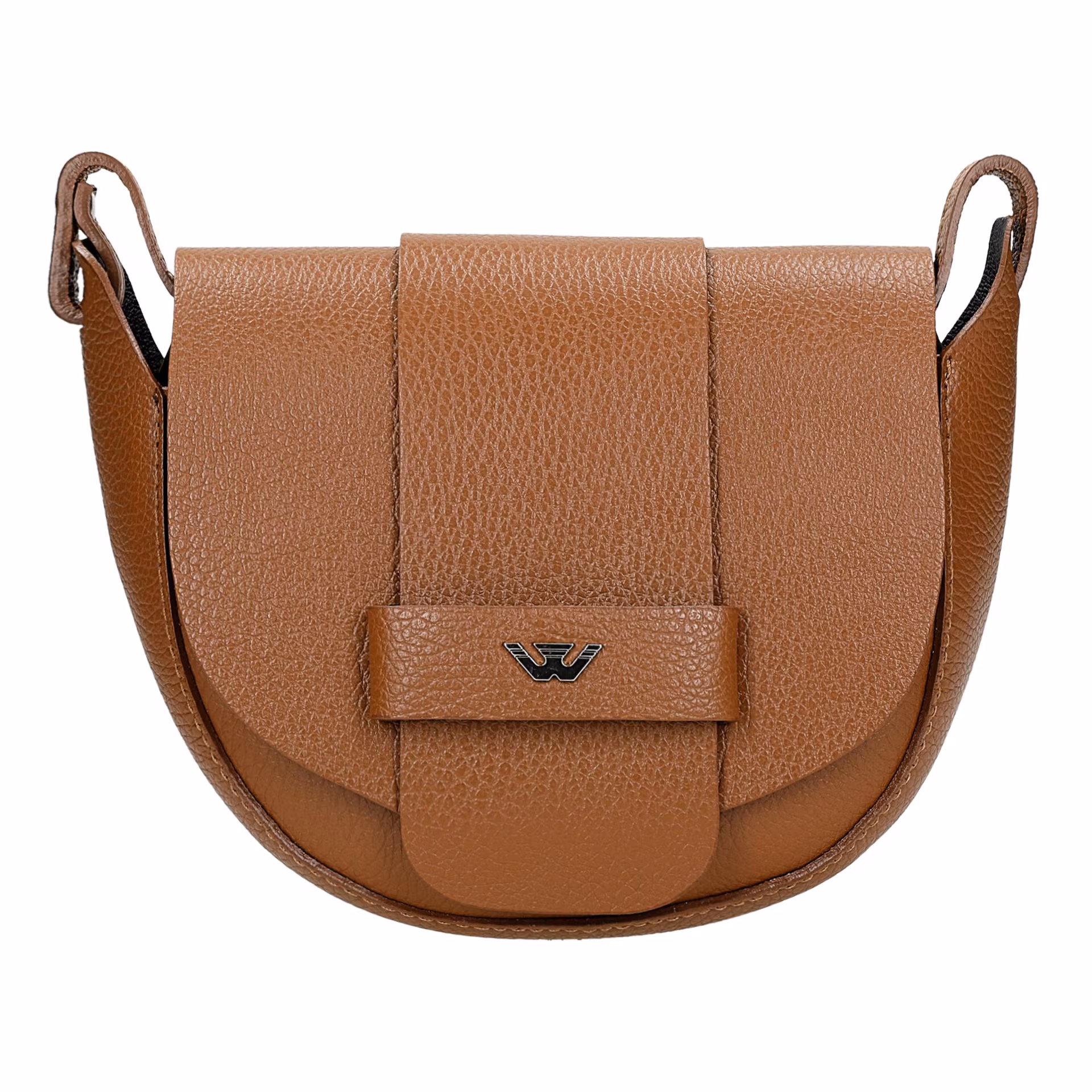 Jasnobrązowa skórzana torebka damska typu saddle bag