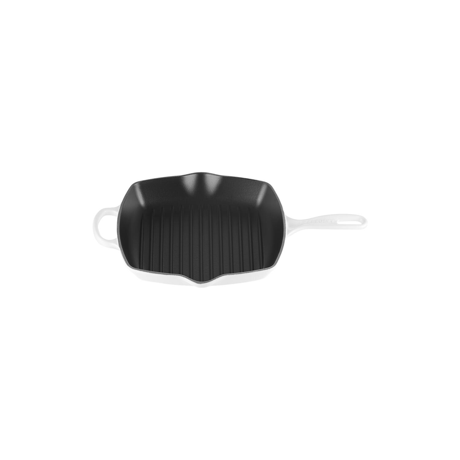 Signature støbejern kvadratisk grillpande 26 cm, white