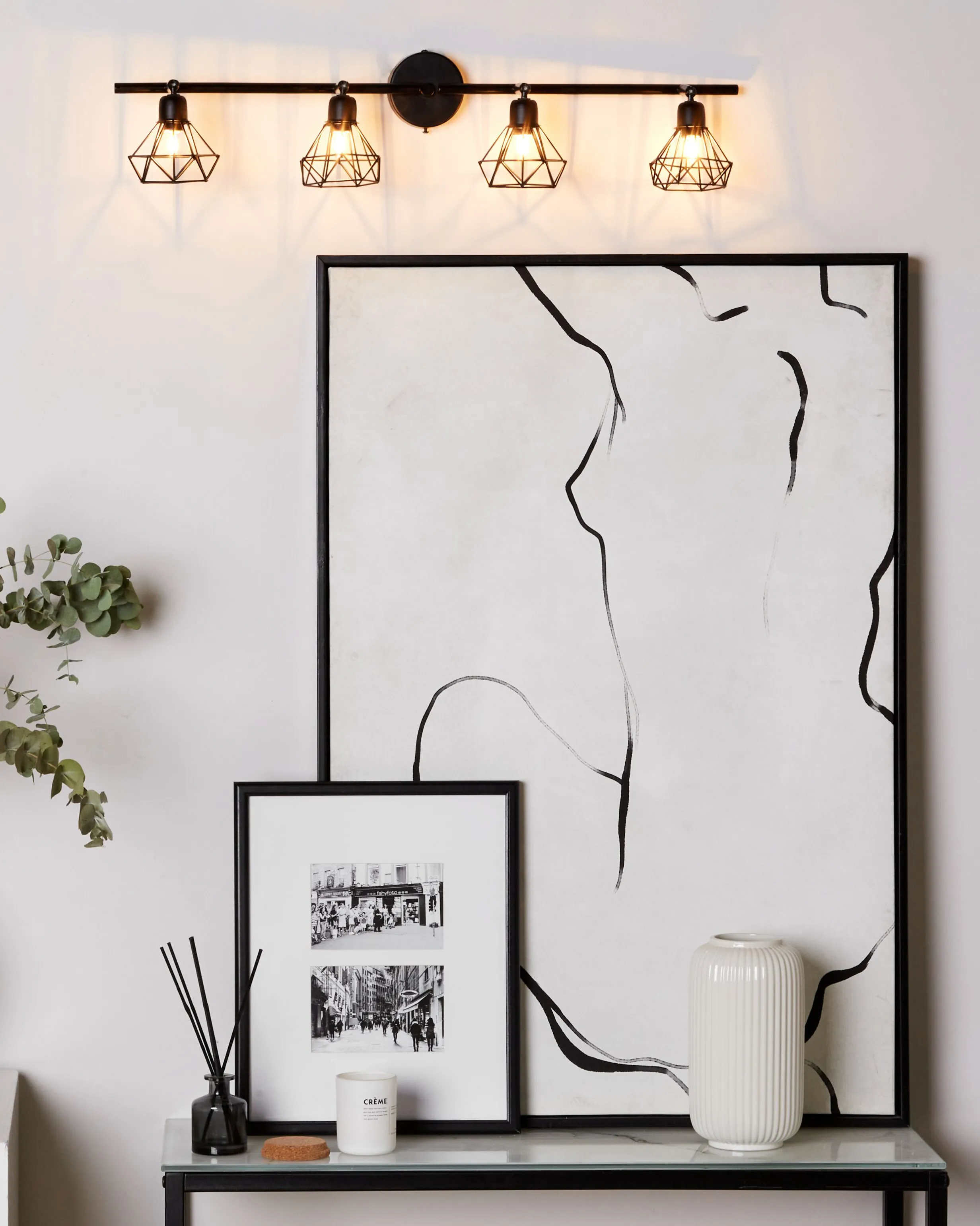 4 Light Spotlight ERMA Adjustable Metal Black