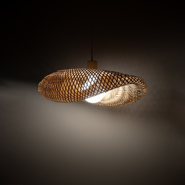 Lampa wisząca naturalne drewno-biała HAVANA S 1xE27x25W Nowodvorski