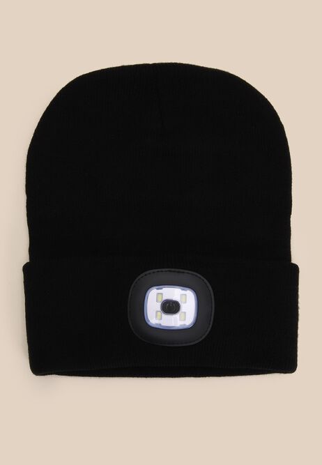 Adult Black LED Rechargeable Beanie Hat