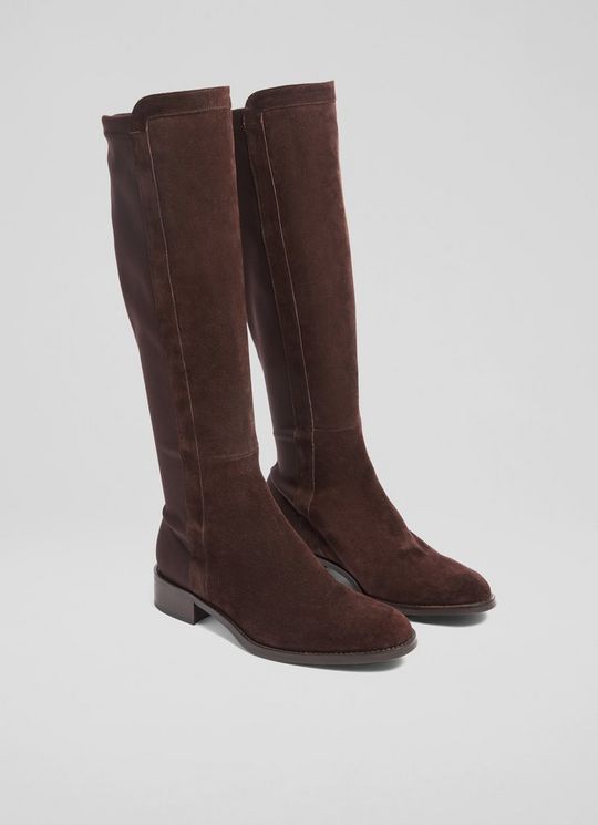 Tallis Espresso Half And Half Stretch Knee Boot