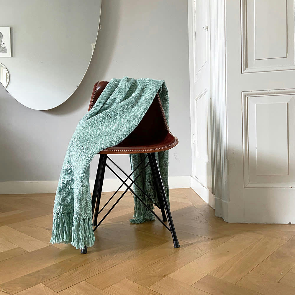 SOLID - Plaid bleu surf 125x150