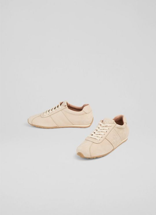Spring Cream Suede Motif Trainers