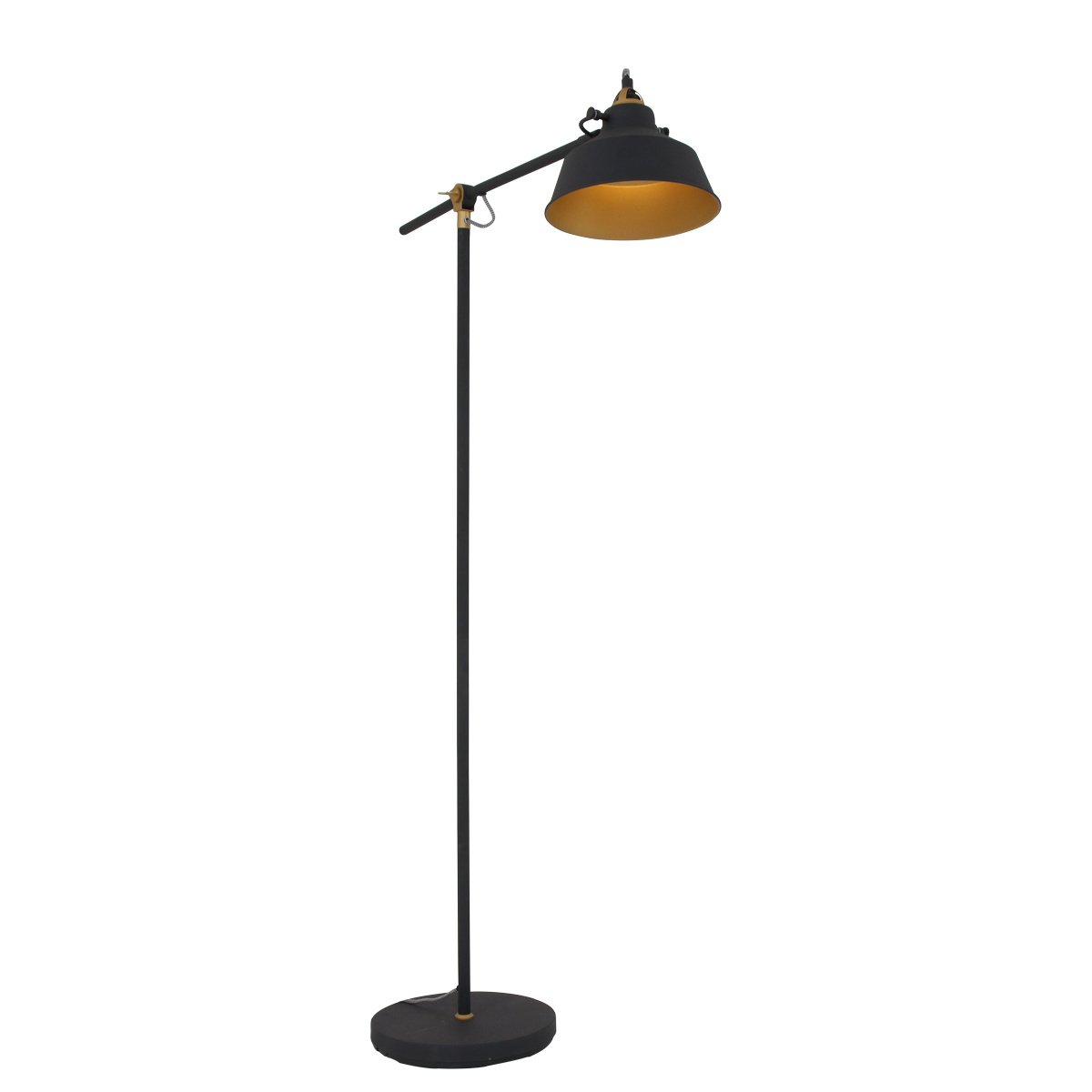 Mexlite vloerlamp nove - 1 lichts - 65x 172 cm - zwart
