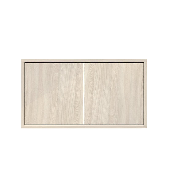 étagère murale rectangulaire avec portes GoodHome Rigga effet chêne L. 60 cm