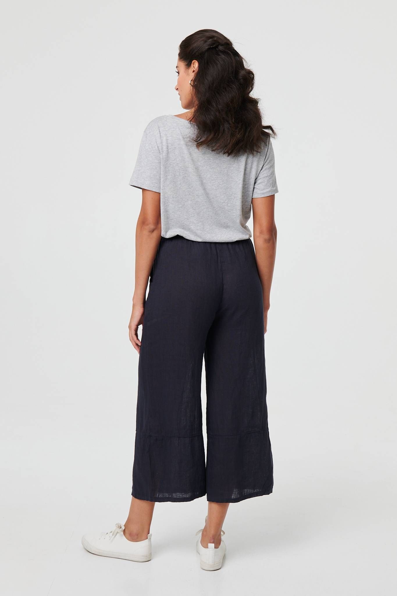 Izabel London Floral High Waist Stretchy Crop Trousers