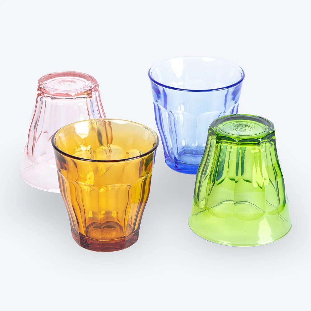 Le Picardie - Verre 25cl panaché couleurs -  80 ans (Lot de 4)
