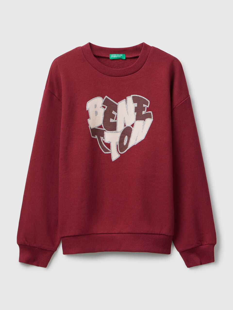 Sweatshirt with glittery logo print