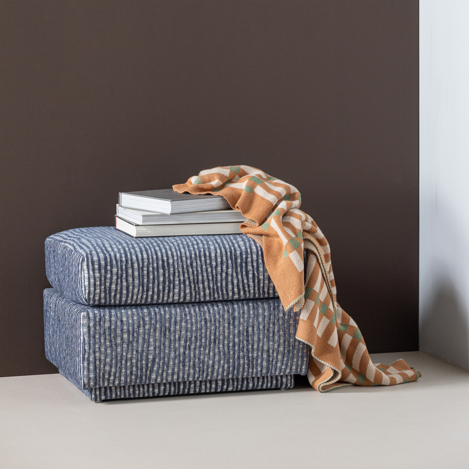 WOOOD Vola Kleed - Katoen - Groen Oranje - 1x170x130