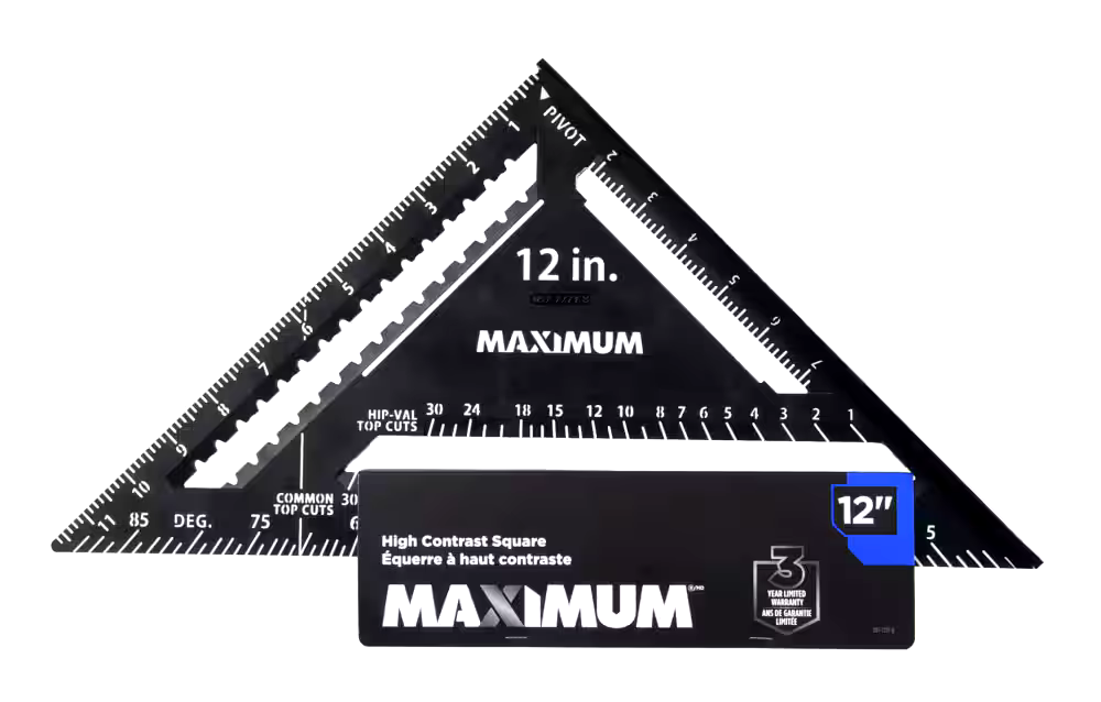MAXIMUM Plastic Heavy-Duty ABS Square, 12-in, Black