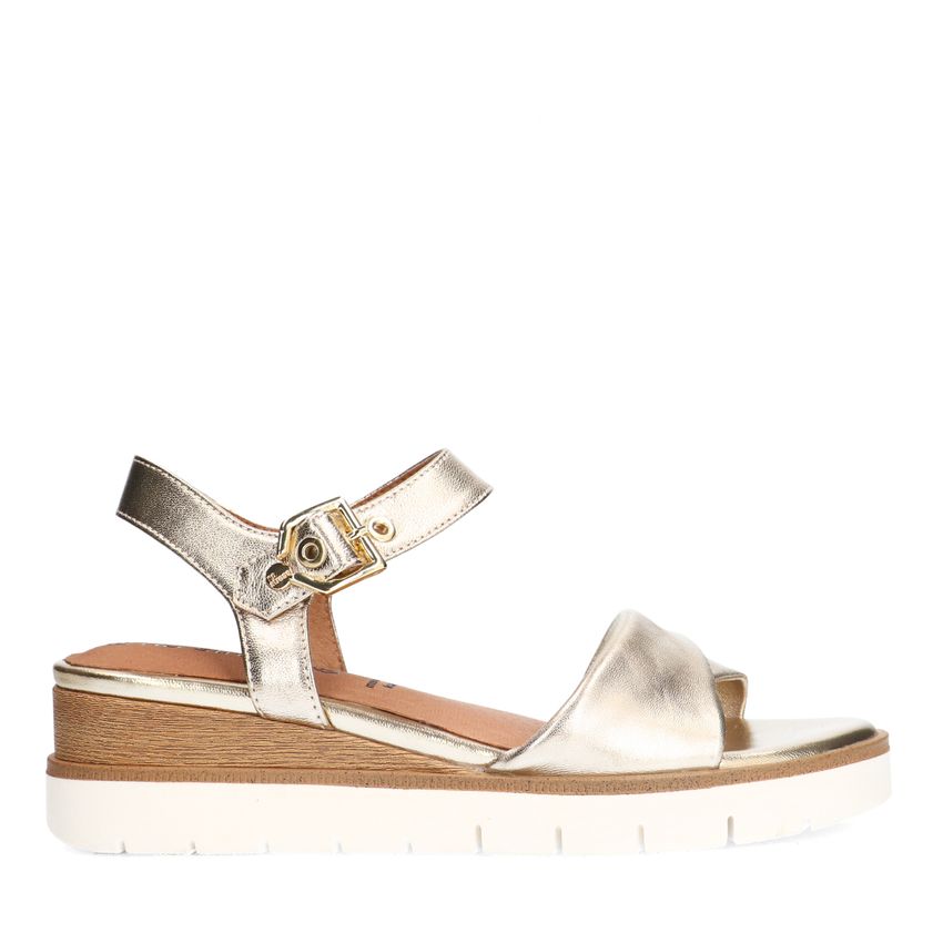 No Stress Gouden leren sandalen