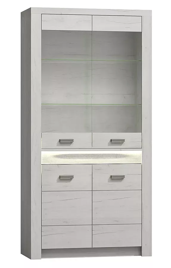 Witryna do salonu kraft biały - Naska