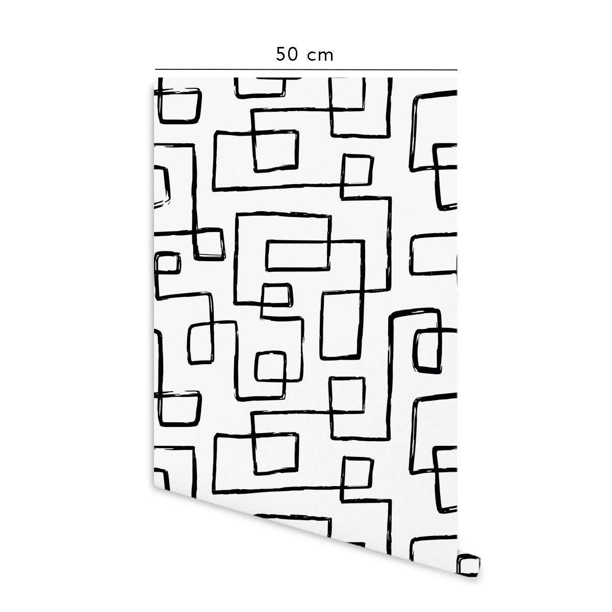 BALANCE - Papier peint vinyle adhésif équilibre noir 50x300 cm