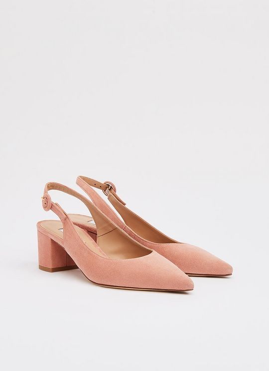Ada Pink Suede Slingback Courts