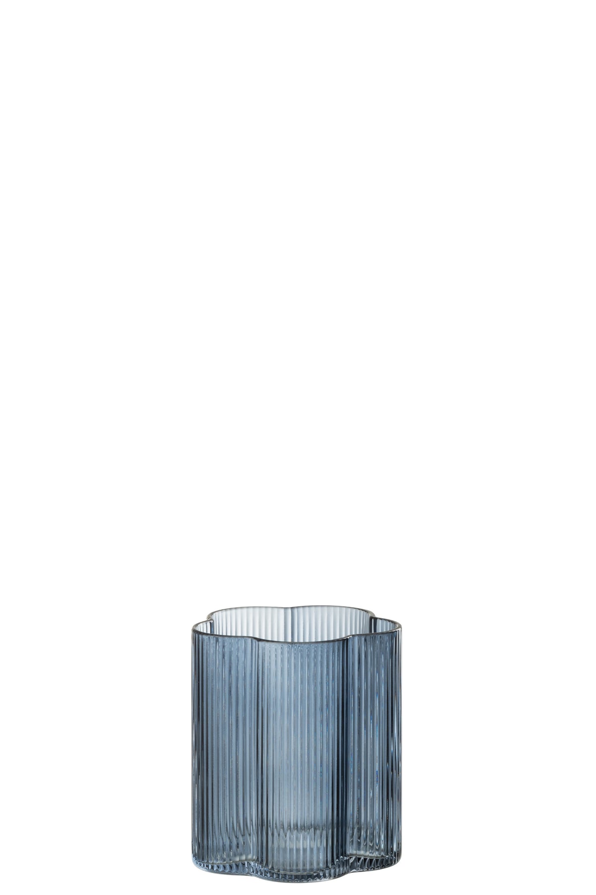 J-Line glas Fiore - glas - donkerblauw - 12 stuks